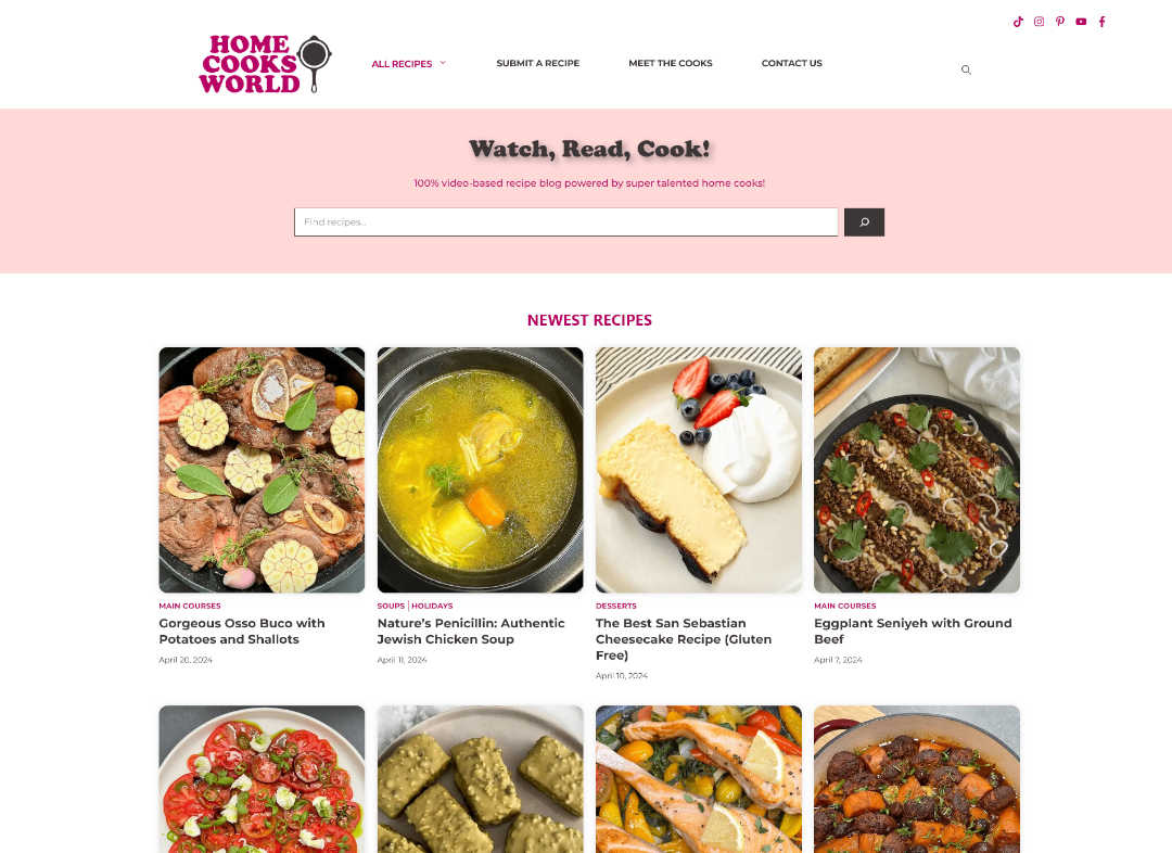 food blog website
